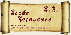Mirko Natošević vizit kartica